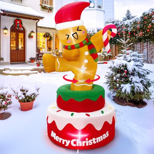 OurWarm 8FT Christmas Inflatable Outdoor Decoration, Christmas Inflatables Gingerbread Nutcracker Christmas Blow Ups with LED Lights, Inflatable Christmas Decorations Outdoor for Xmas Lawn Yard Decor - Image 3