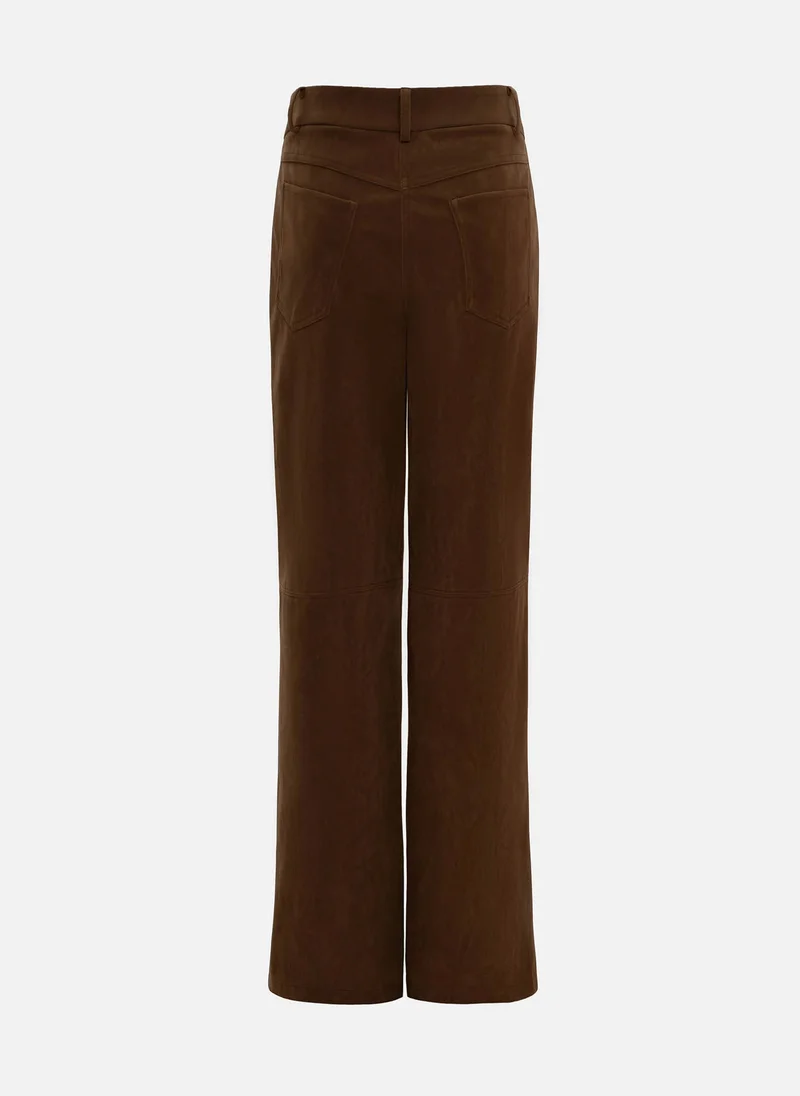 Lichi Eco-suede loose trousers