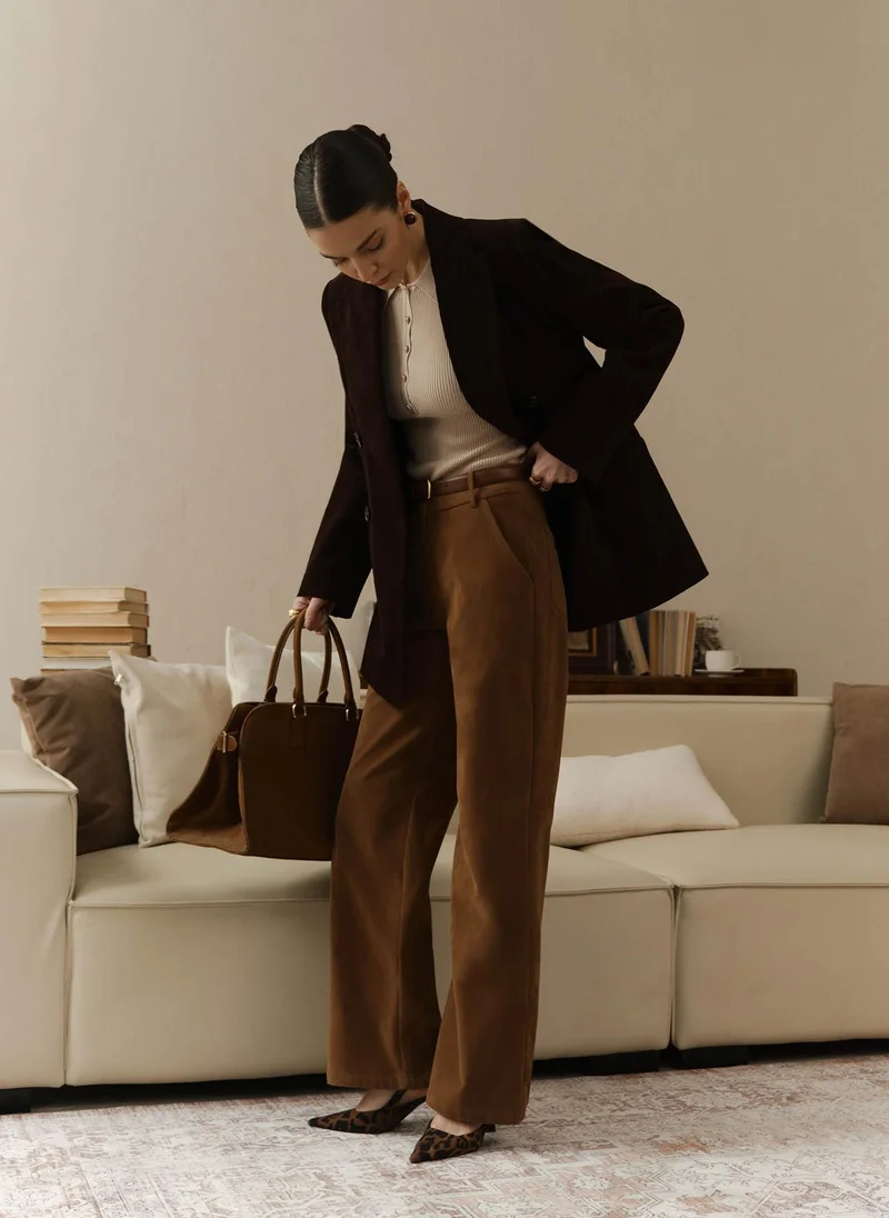 Lichi Eco-suede loose trousers