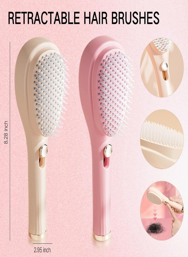 minitul Self-Cleaning New Hairbrush,2 in 1 Comb,Telescopic Self Cleaning Brush, One-Click Cleaning Comb,One Pull Clean Hairbrush,Self Clean Hair Brush (1PCS),multi color - Image 5