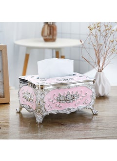 18x12x9cm Golden Edge Tissue Box Acrylic Storage Silver powder