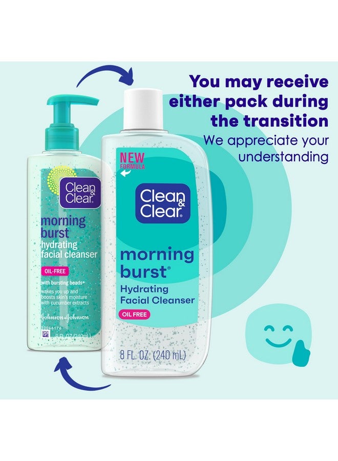 Clean & Clear Morning Burst Oil-Free Hydrating Facial Cleanser with BHA, Cucumber & Aloe Extracts, Face Wash Gently Removes Oil & Pore Clogging Impurities, 8 fl. oz - Image 2