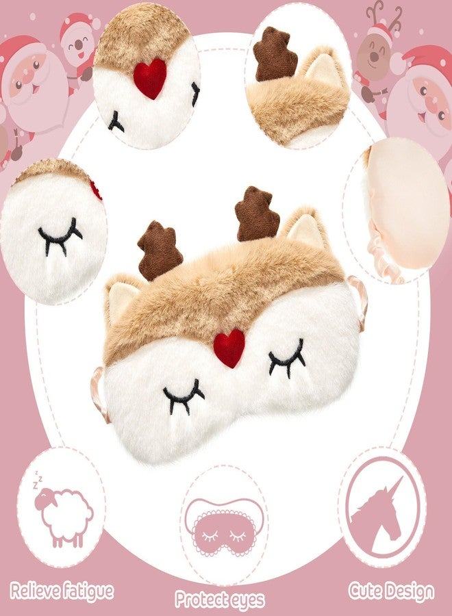 Geyoga 3 Pieces Christmas Eye Masks for Boys and Girls Sleeping Mask for Kids Sleep for Christmas, Santa Snowman Reindeer Cute Soft Plush Blindfold Gifts for Children Family Party Present - Image 3