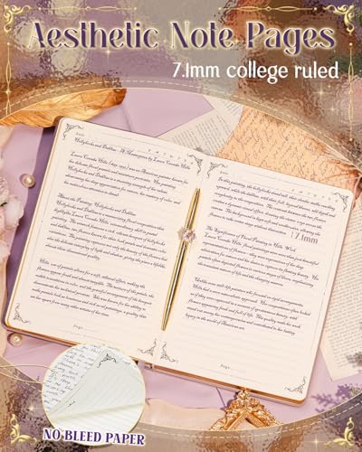 hi!SCI Thick Journal for Women & Girls, 360 Pages A5 Writing Journaling Notebook with Paintings, Women Journal for Writing, Vintage Journal with Gift Box & Pen for Girls Gift Ideas (Lavender Purple) - Image 3