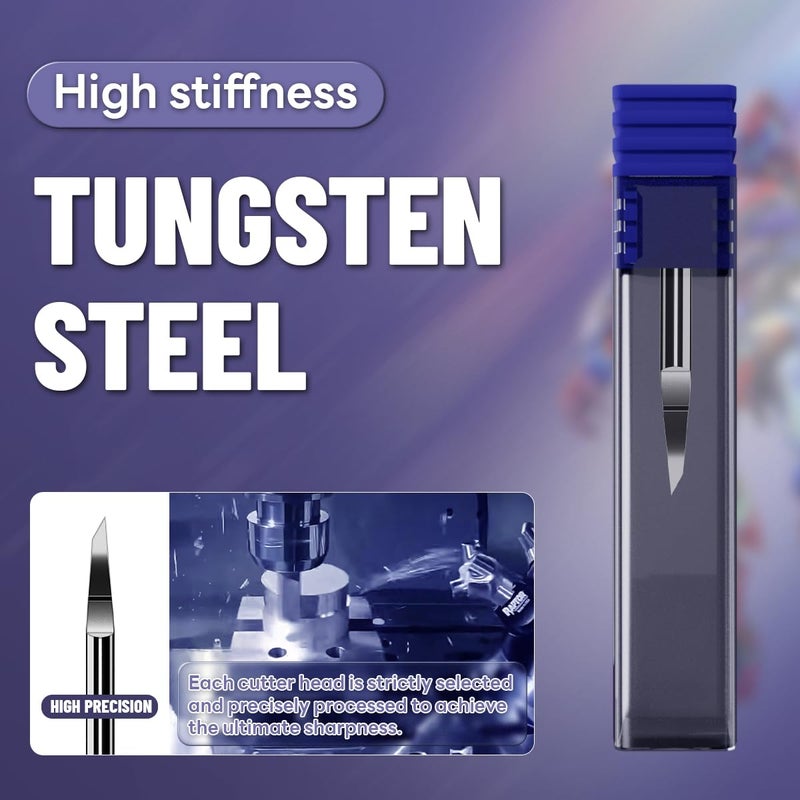 stedi Model Scriber Blades,Tungsten steel Blades,0.1+0.125mm Size,for Modeling Hobby,RG Scale Model,Gundam Model Kit,for Scribing line, Engraved,Panel line,Resinï¼ŒScriber Replacement Blades. - Image 3