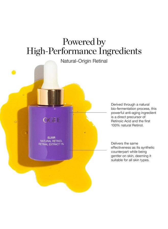 Ogee Natural Retinol Retinal 1% Elixir - Certified Organic Anti-Aging Face Serum For Smooth, Firm Skin - Image 4