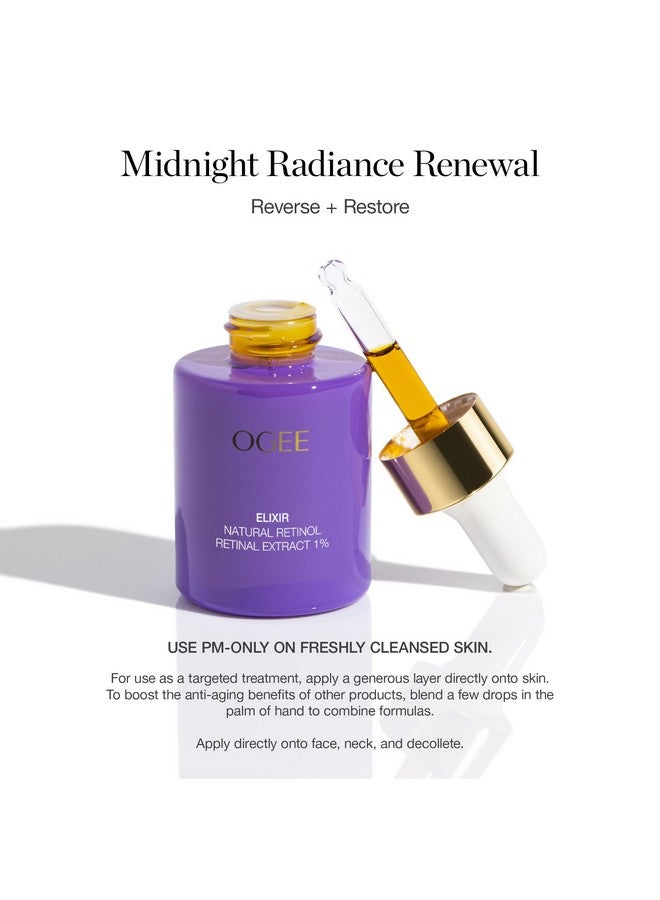 Ogee Natural Retinol Retinal 1% Elixir - Certified Organic Anti-Aging Face Serum For Smooth, Firm Skin - Image 2