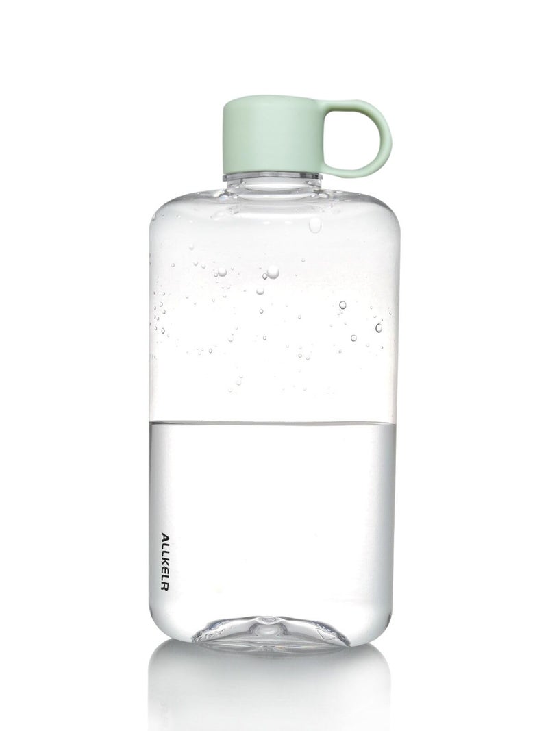 ALLKELR Portable Flat Water Bottle  BPA Free Tritan Plastic Travel Water Bottle for Camping  Fitness  Outdoor Sports  Fits Purse and Pocket (Green  16.9 oz) - Image 1