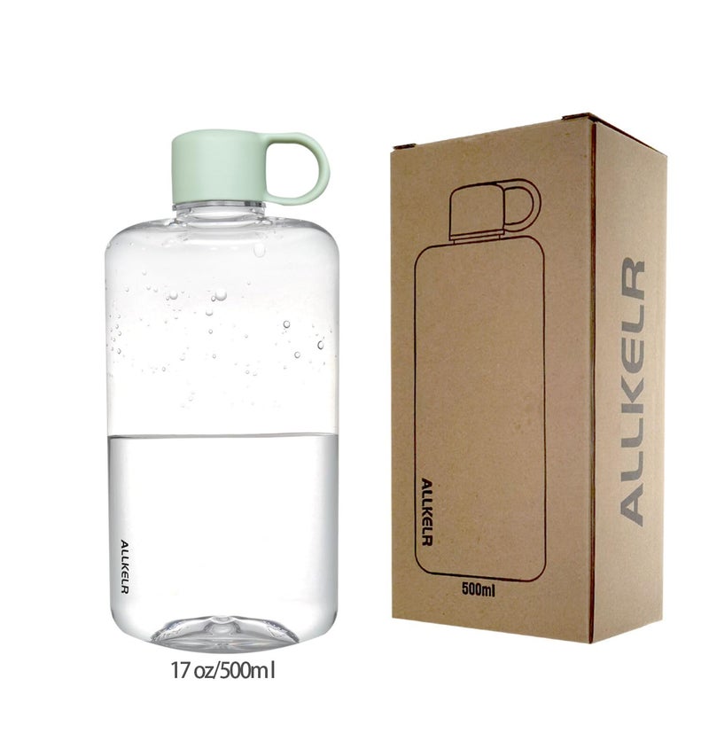 ALLKELR Portable Flat Water Bottle  BPA Free Tritan Plastic Travel Water Bottle for Camping  Fitness  Outdoor Sports  Fits Purse and Pocket (Green  16.9 oz) - Image 5