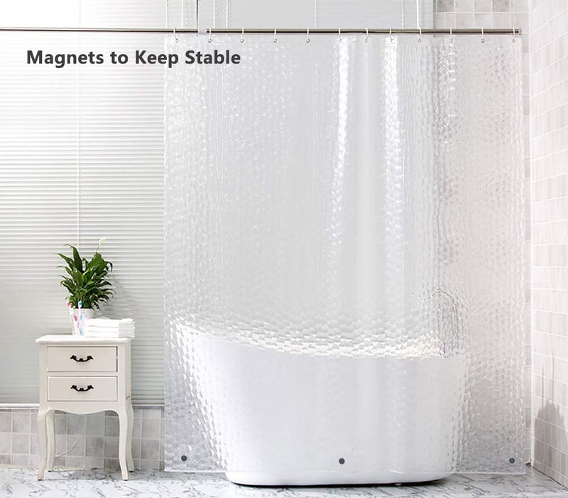 Ryhpez Shower Curtain Liner - Clear Shower Curtain Set with Hooks | 72"x72" - Image 4