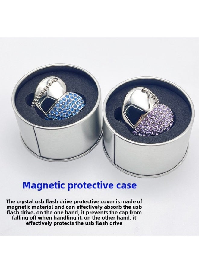 Crystal USB Flash Disk Brick-inlaid Heart-shaped USB Flash Disk 32G Creative Jewelry 64G Brick Gift USB Flash Disk High Speed 3.0logo-Color:Gold-Capacity:8GB  - Image 5