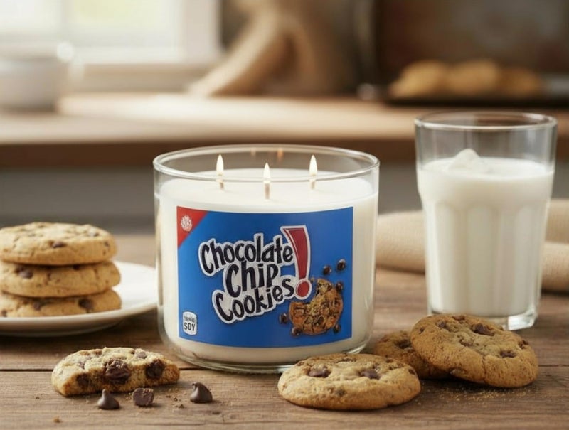 S&M Candle Factory Chocolate Chip Cookies Candle ~ 3 Wick ~ Premium Coconut & Soy Wax - Image 2
