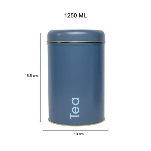 MARKET 99 Matte Grey Metal Coffee, Tea and Sugar Jar Set of 3 (1450ml Each) | Leak-Proof Cylindrical Kitchen Storage Containers for Dry Food | Stylish Food Canister Set for Pantry Organization - Image 4