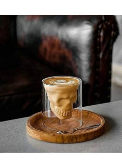 Generic 6 pieces Crystal Skull Shaped Shot Glass 75Ml Clear Good For Espresso Coffee Or Saudi Qahwa  - Image 2