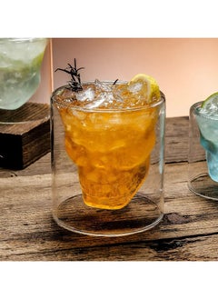 Generic 6 pieces Crystal Skull Shaped Shot Glass 75Ml Clear Good For Espresso Coffee Or Saudi Qahwa  - Image 3