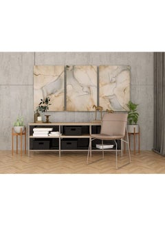 Home Gallery Set Of 3 Of White And Gold Marble Wall With A Gold Stripe  - Image 5