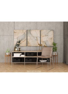Home Gallery Set Of 3 Of White And Gold Marble Wall With A Gold Stripe  - Image 2