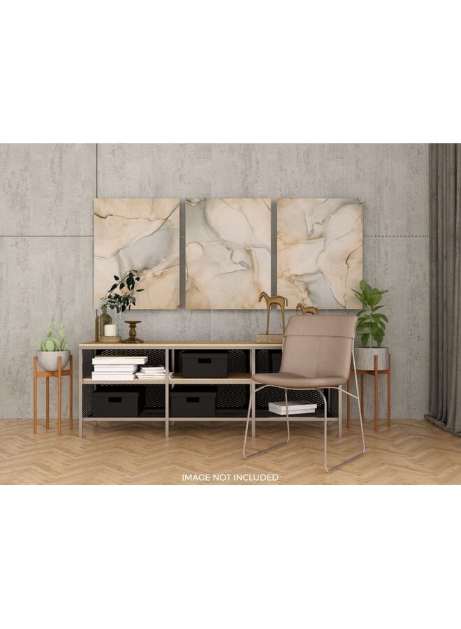 Home Gallery Set Of 3 Of White And Gold Marble Wall With A Gold Stripe - Image 2
