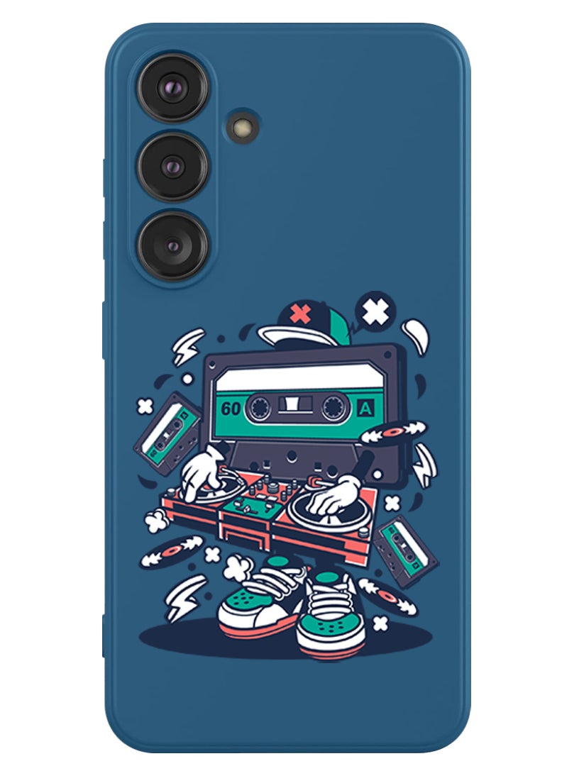 Theodor Protective Slim Fit Case Liquid Silicone Cover with Full Body Protection Anti-Scratch Shockproof Case For Samsung Galaxy S24 Plus (Blue) - cassette man - Image 1