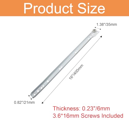 Suiwotin 1 Pair 16 Inch Drawer Slides, White Coated Steel Drawer Track, Removable Bottom Mount Drawer Rails with Smooth Sliding Nylon Wheels - Image 2