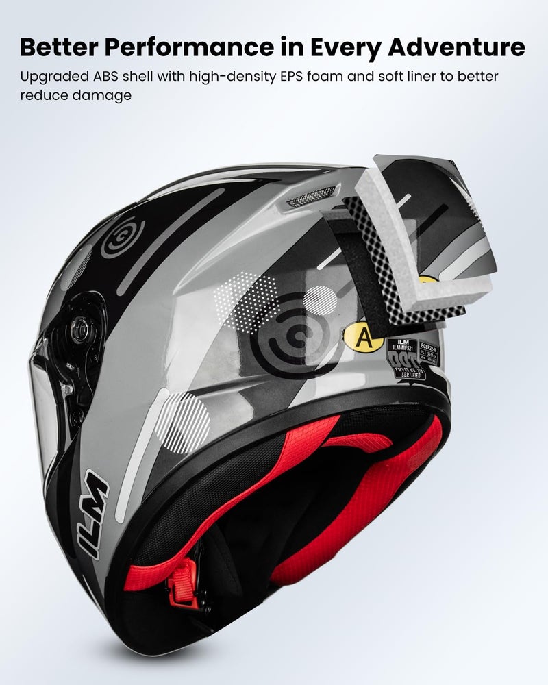 ILM Youth Kids Full Face Motorcycle Helmet DOT ECE Motocross ATV Dirt Bike Street Bike Helmet Model MF521 - Image 3