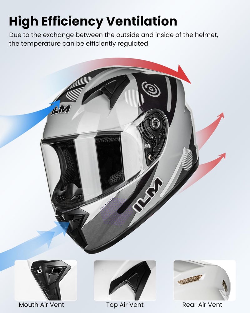 ILM Youth Kids Full Face Motorcycle Helmet DOT ECE Motocross ATV Dirt Bike Street Bike Helmet Model MF521 - Image 4