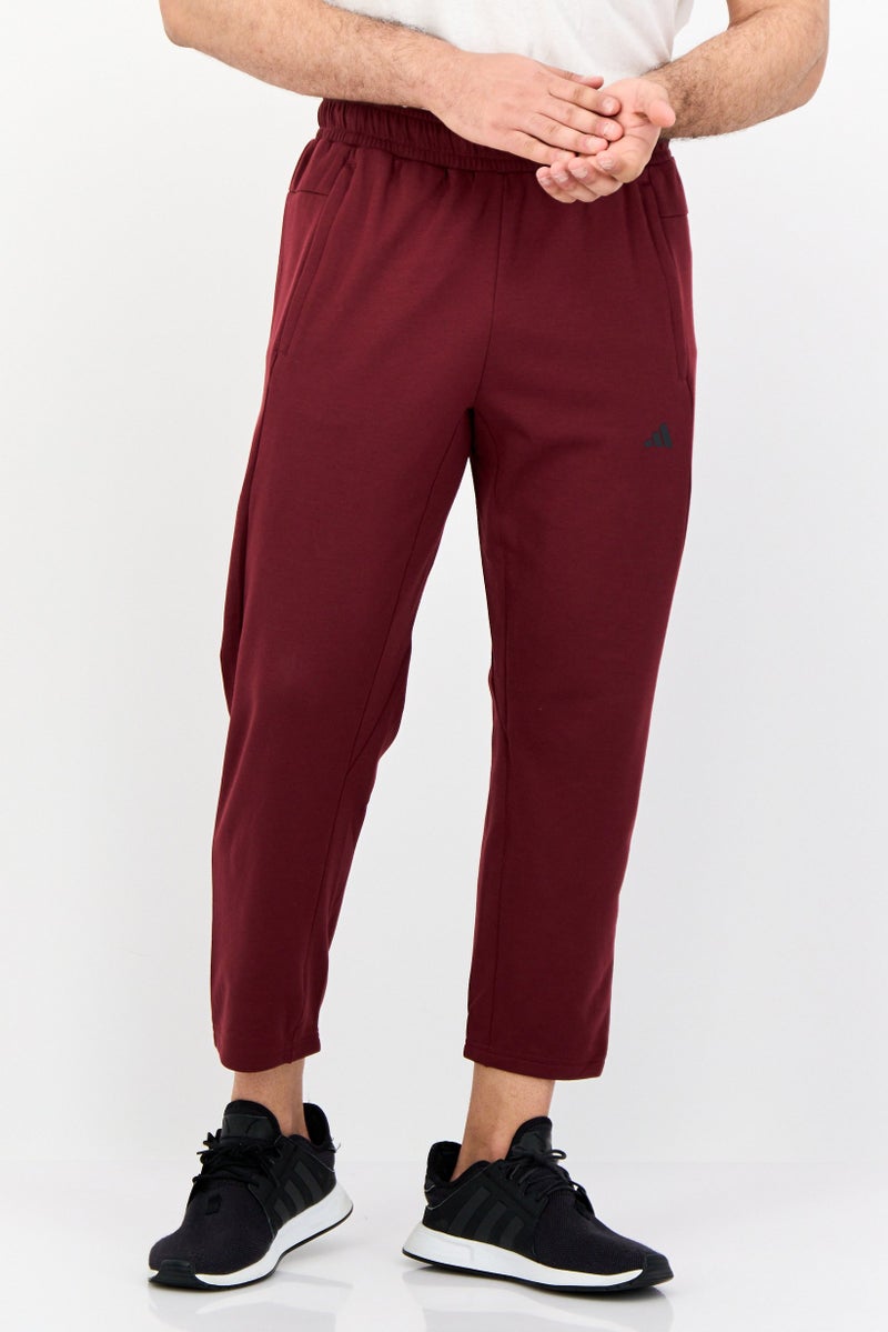 Adidas Men Slim Fit Yoga Track Pants, Maroon  - Image 1