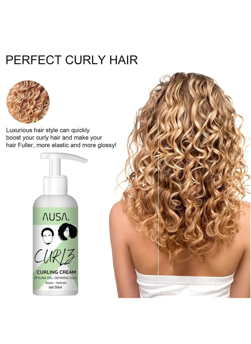 West&Month - Curl Boost Defining Cream, Curly Hair Moisturizing Styling Cream, Smooth Hair Styling Conditioning Cream, Anti Frizz Long Lasting Bouncy Resilient Enhancer Cream, (50ml) - Image 1