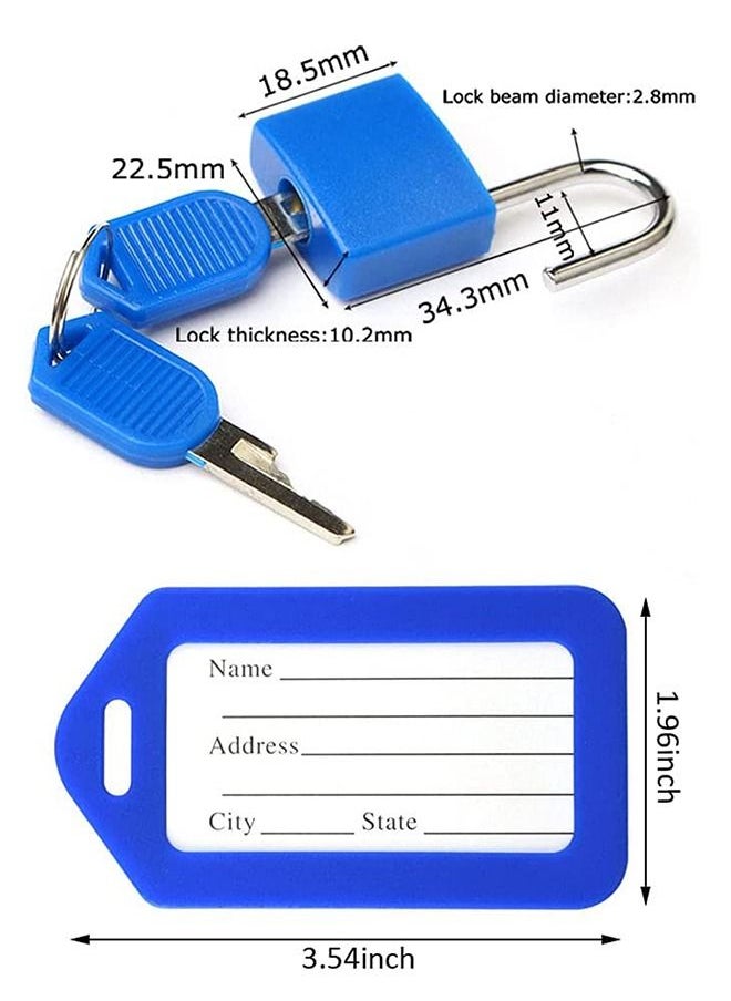 Luggage Tags Set 6 Pack Name ID Card with Small Locks Keys Travel ID Bag Tag Luggage Padlock - pzsku/Z5873353B62C816329DB0Z/45/_/1688017907/38f39848-a109-49f1-b473-9fbb345e693f
