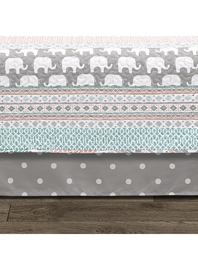 Lush Decor Pink-and-Turquoise Elephant Striped 6-Piece Daybed Cover Bed Set - Image 3