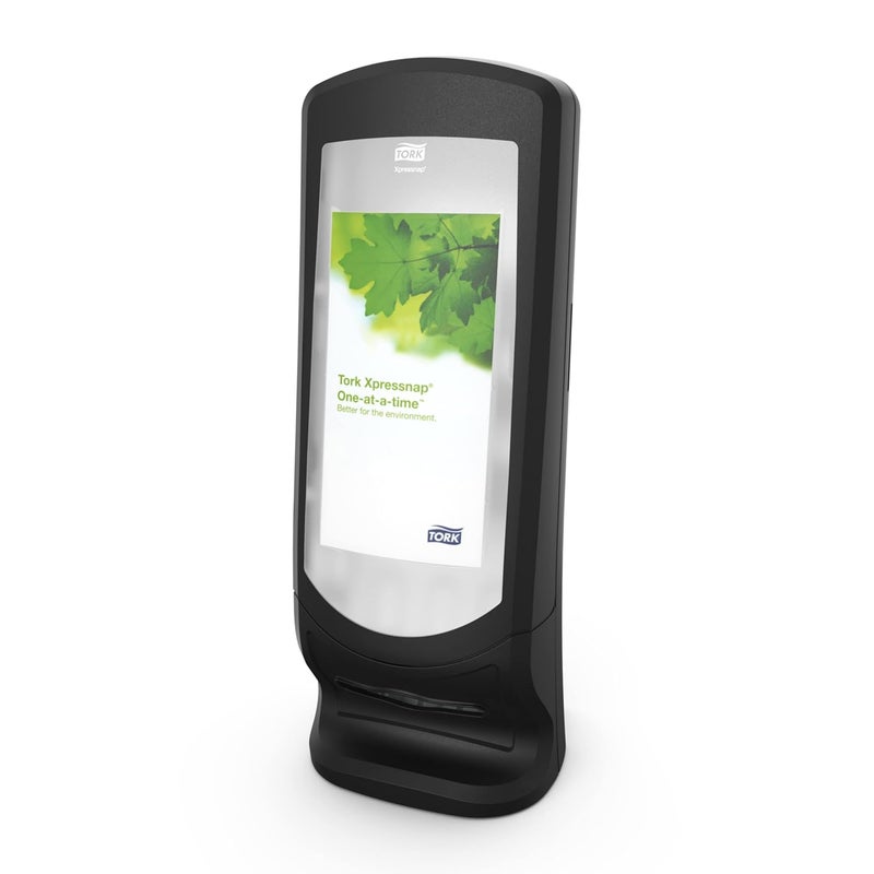 Tork Xpressnap® Stand Napkin Dispenser Black N4, Upright Design, Signature Range, 24.5" x 9.25" x 9.25", 6332000 - Image 1