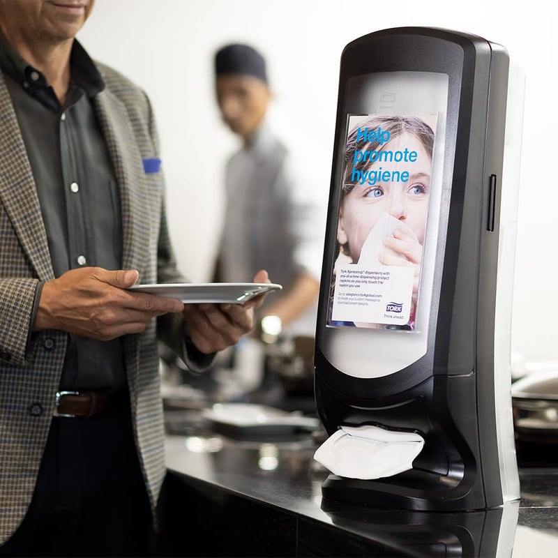 Tork Xpressnap® Stand Napkin Dispenser Black N4, Upright Design, Signature Range, 24.5" x 9.25" x 9.25", 6332000 - Image 2