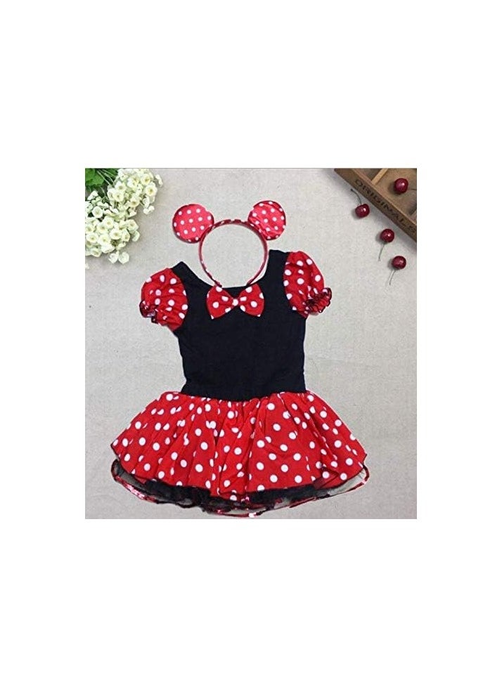 🎀 Minnie Mouse Costume Dress for Girls – Polka Dot Fancy Dress – Available in Sizes S, M, L (Ages 1–7 Years)  - Image 3