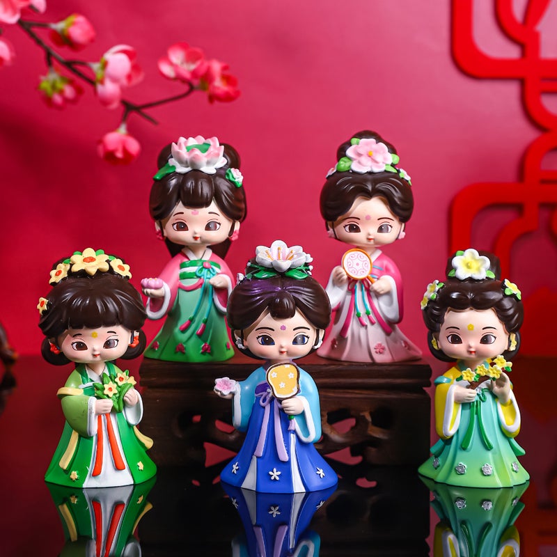 Blind Box of Twelve Flower Goddesses - Creative Ancient Chinese Style Hanfu Character Figurine Home Desktop Decoration Holiday Gift - Image 3