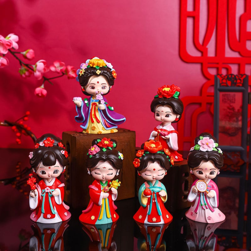 Blind Box of Twelve Flower Goddesses - Creative Ancient Chinese Style Hanfu Character Figurine Home Desktop Decoration Holiday Gift - Image 2