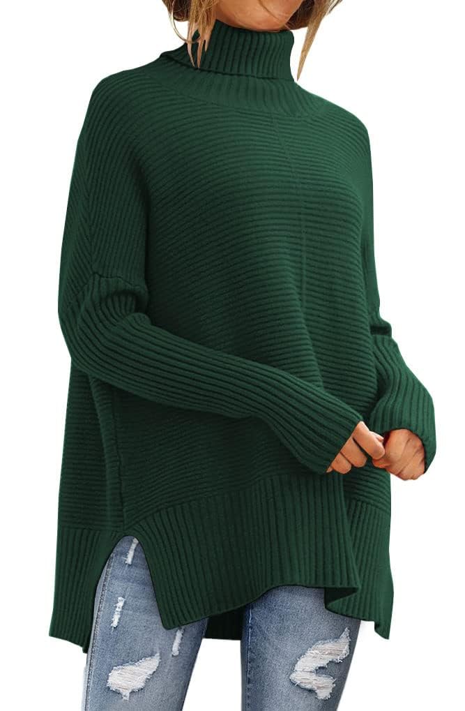 LILLUSORY Womens Turtleneck Oversized Tunic Early Fall Fashion Must Have Sweaters 2025 Casual Long Pullover Plus Size Winter Cute Poncho Cozy Work Old Money Clothes Outfits Clothing Tops Leggings - Image 1
