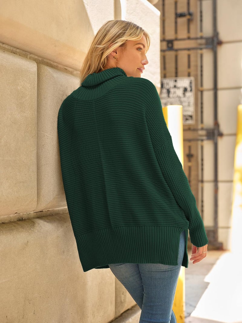 LILLUSORY Womens Turtleneck Oversized Tunic Early Fall Fashion Must Have Sweaters 2025 Casual Long Pullover Plus Size Winter Cute Poncho Cozy Work Old Money Clothes Outfits Clothing Tops Leggings - Image 5
