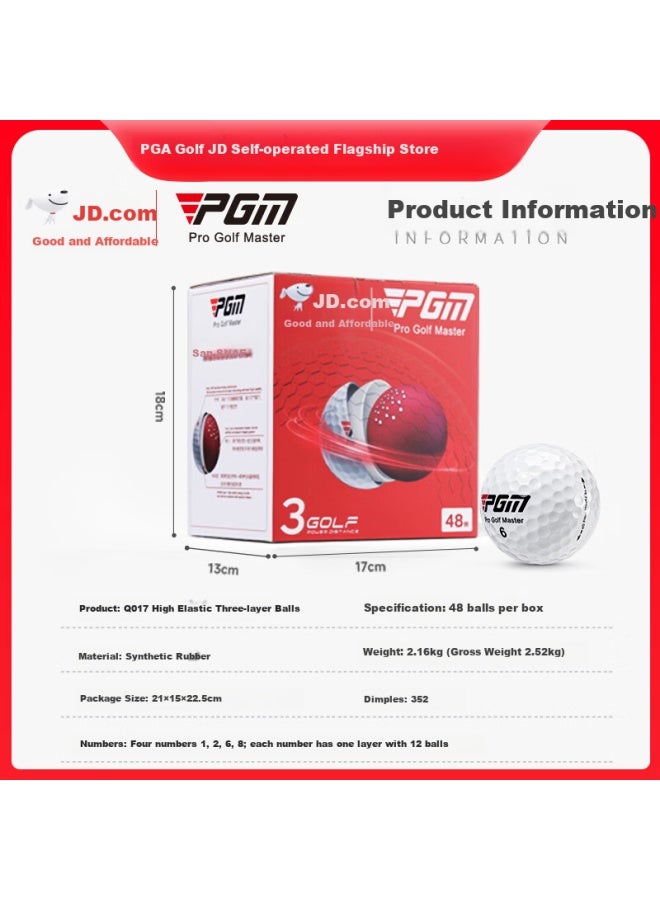 Pgm Golf Three-layer Tournament Balls 48-pack High-performance High-spin - Image 2