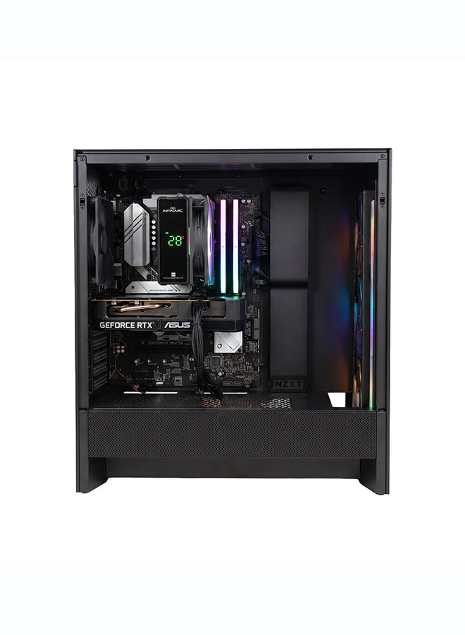 انفني ارك حاسوب ألعاب INFINIARC 5060 المكتبي (معالج Intel Core Ultra 5، بطاقة الرسوميات RTX 5060 8G، 16GB RAM DDR5، 1TB SSD، لوحة أم B860، صندوق NZXT H5، مبرد هواء رقمي ARGB، مزود طاقة 750W Gold، ويندوز PRO) أسود - Image 3
