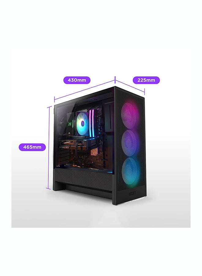 انفني ارك حاسوب ألعاب INFINIARC 5060 المكتبي (معالج Intel Core Ultra 5، بطاقة الرسوميات RTX 5060 8G، 16GB RAM DDR5، 1TB SSD، لوحة أم B860، صندوق NZXT H5، مبرد هواء رقمي ARGB، مزود طاقة 750W Gold، ويندوز PRO) أسود - Image 5