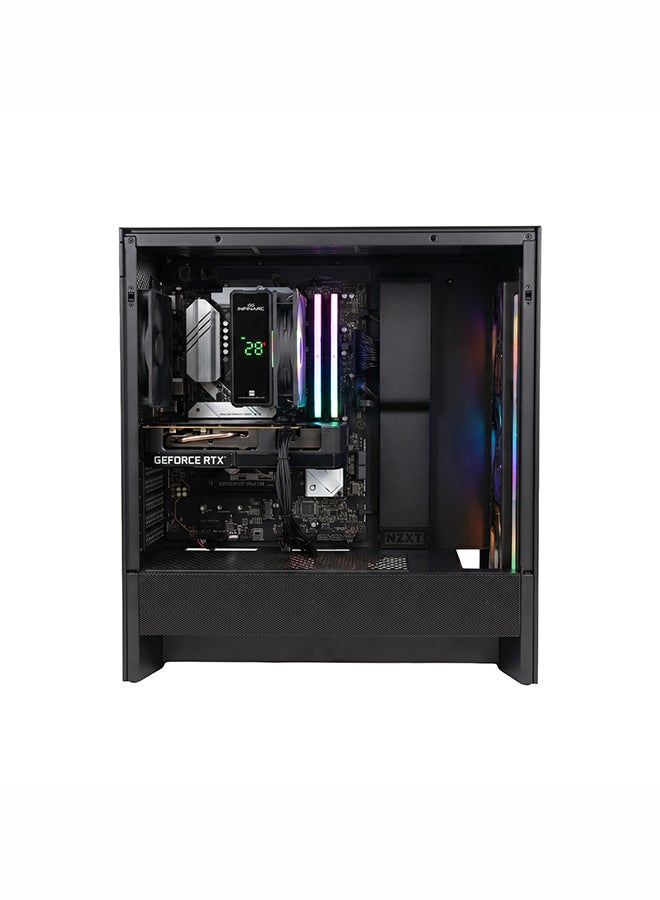 انفني ارك حاسوب ألعاب INFINIARC 5060 المكتبي (معالج Intel Core Ultra 5، بطاقة الرسوميات RTX 5060 8G، 16GB RAM DDR5، 1TB SSD، لوحة أم B860، صندوق NZXT H5، مبرد هواء رقمي ARGB، مزود طاقة 750W Gold، ويندوز PRO) أسود - Image 4