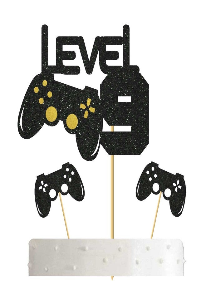 SVM CRAFT® Level 9 Birthday Game Cake Topper - Boy's 9th Birthday Level Up Party Blue Cake Supplies - Winner Gaming Party Decoration, Video Game Cake Topper