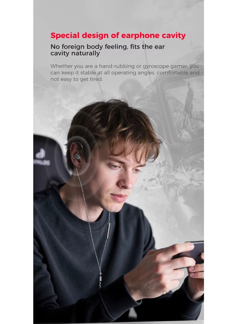 PLEXTONE G28 Pro In-Ear Earphones 3.5mm Screwdriver Comfortable Wearing Durable Design High Fidelity HIFI Enjoyment Dual Cavity A Great Tool for Listening and Sound Positioning in Games Black - Image 2