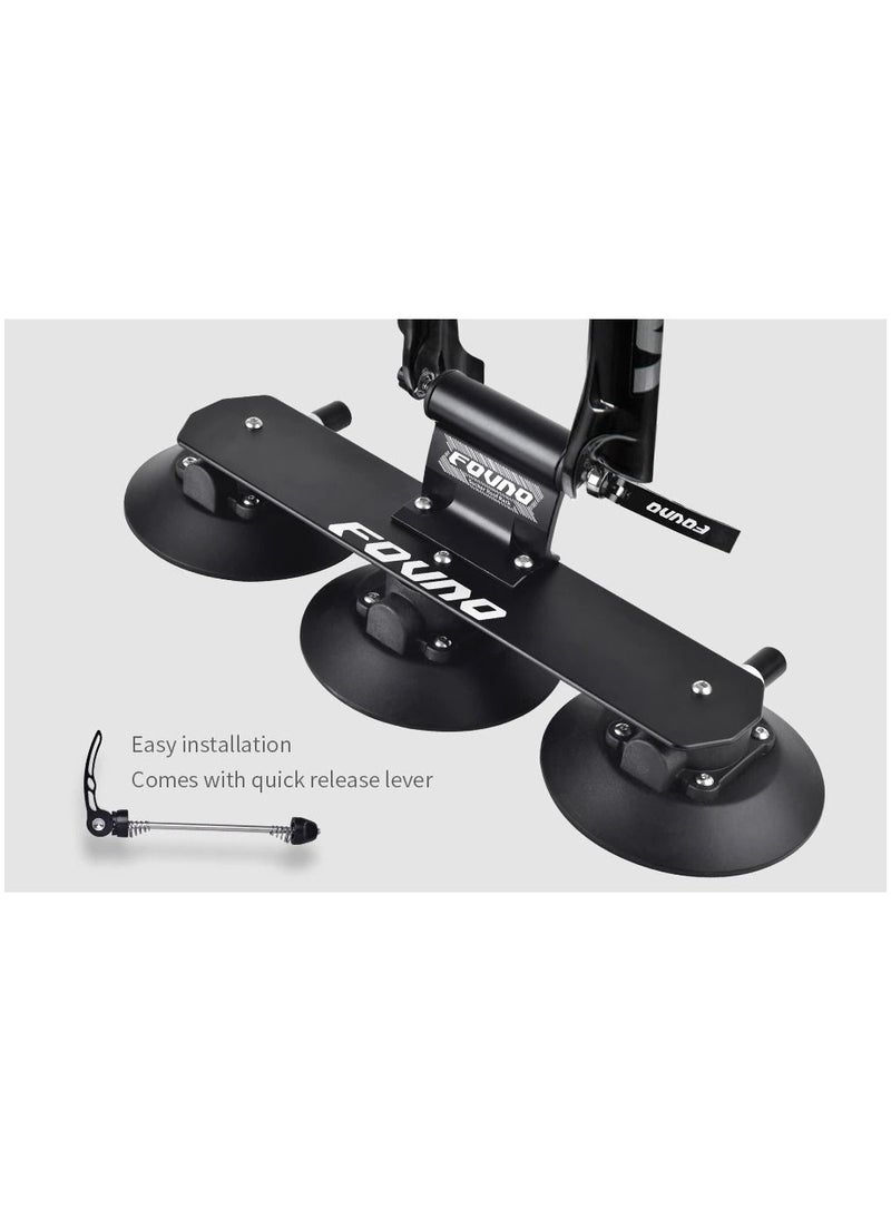 FOVNO - Suction Cup Bike Rack for Car Roof Top for One Bike - Quick Release Aluminium Bike Carrier - Image 1