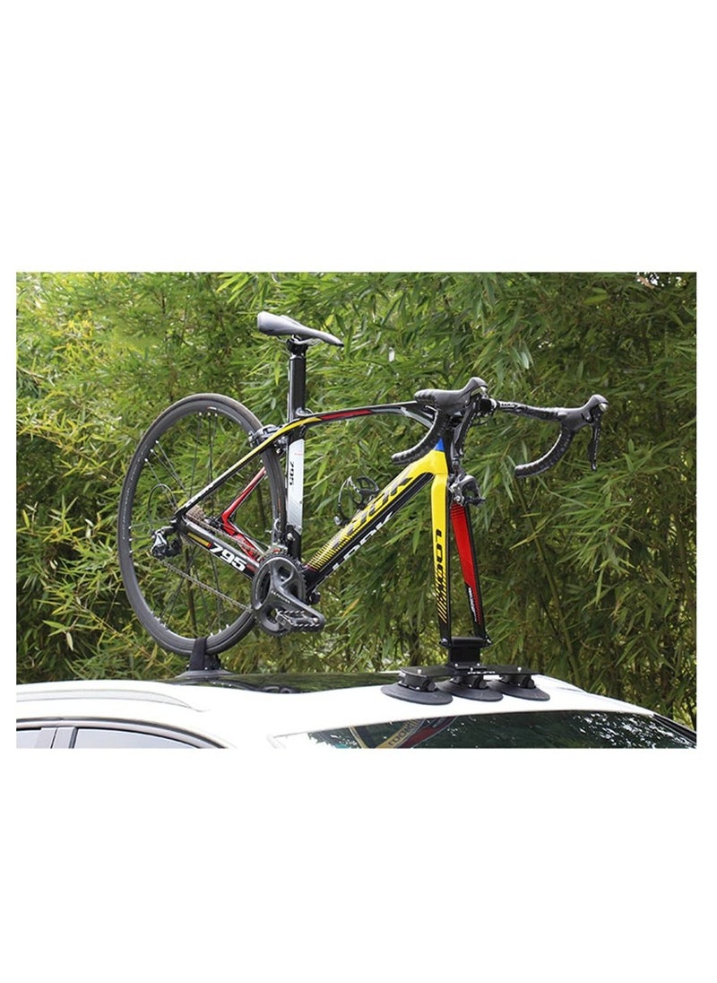 FOVNO - Suction Cup Bike Rack for Car Roof Top for One Bike - Quick Release Aluminium Bike Carrier - Image 1