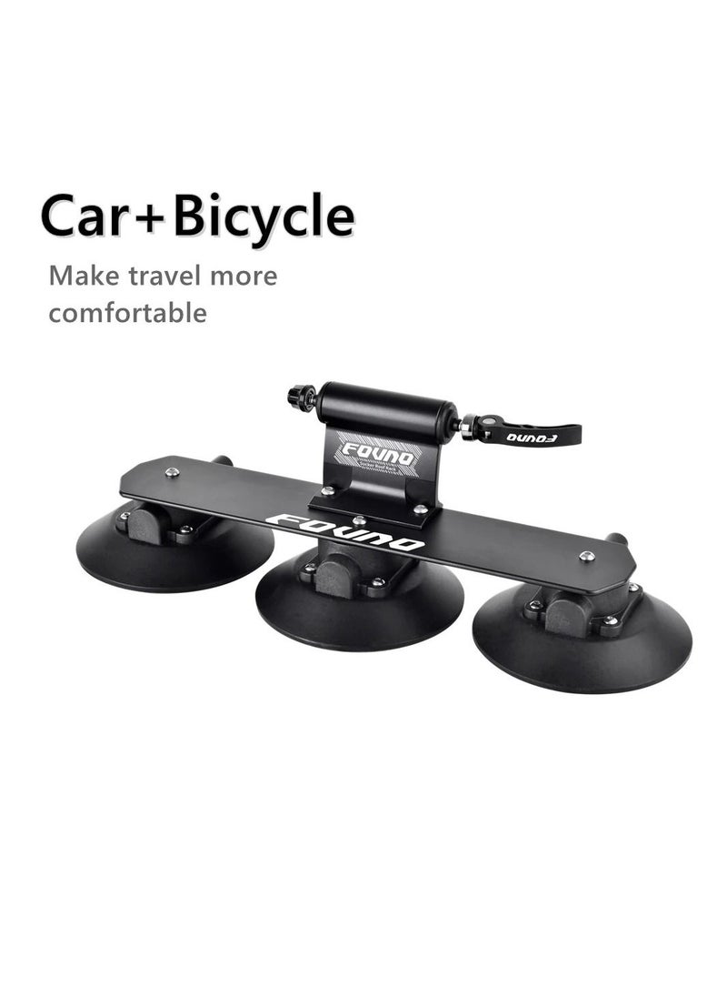 FOVNO - Suction Cup Bike Rack for Car Roof Top for One Bike - Quick Release Aluminium Bike Carrier - Image 1