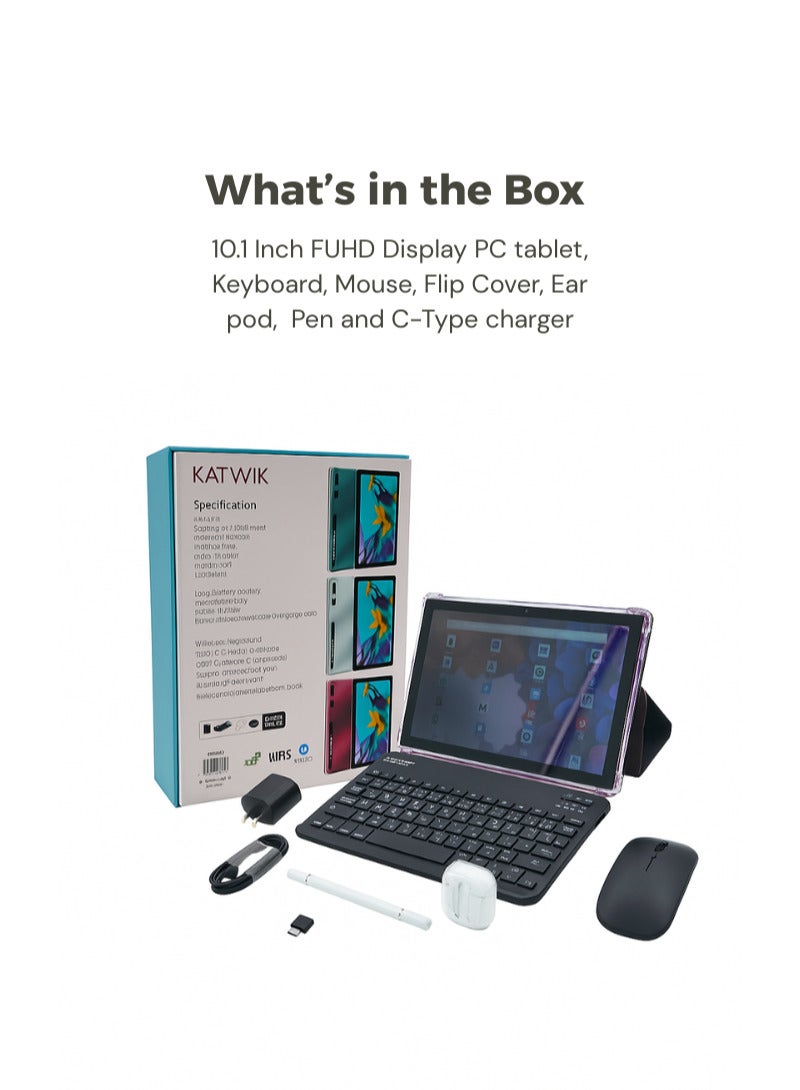 TAB15 Smart Tablet | 10.1-inch Display FUHD | 16GB RAM | 1TB ROM | KEYBOARD | MOUSE | EARPOD | PEN | FLIP COVER | C-TYPE CHARGER