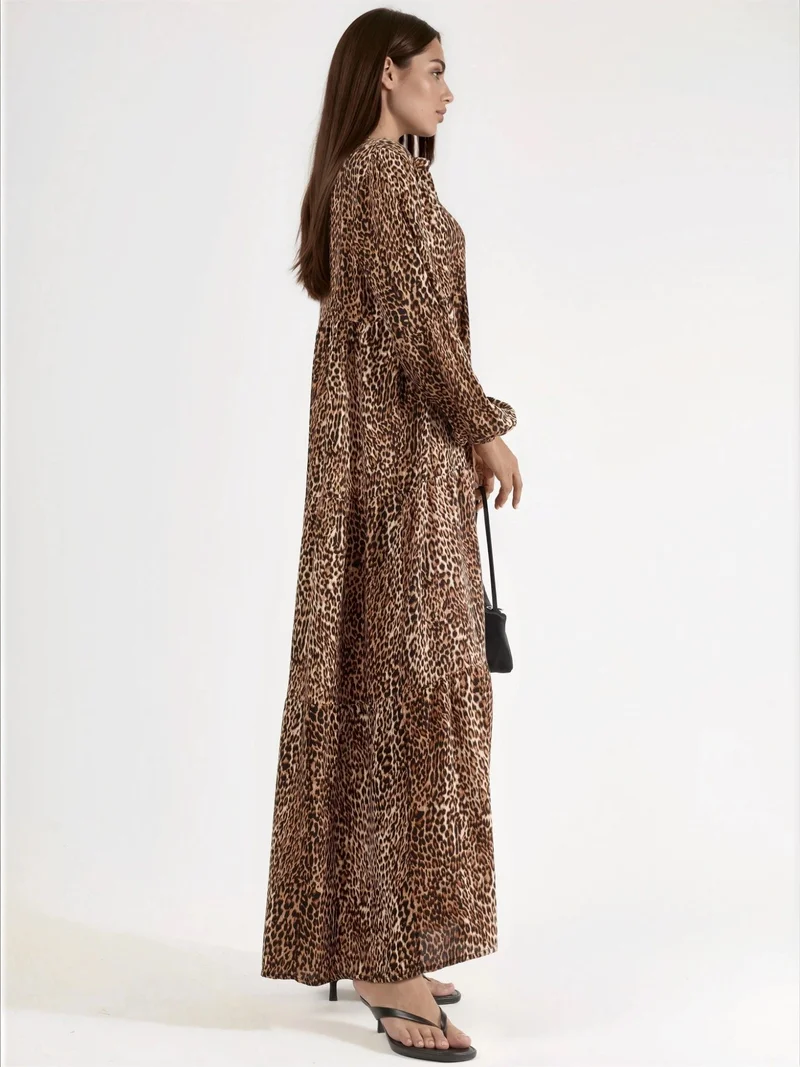 HICCUP Comfort Fit Leopard Print Maxi Dress