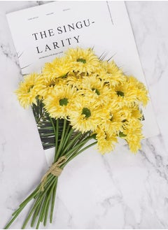 SYOSI Yellow Daisy Silk Flowers Gerbera Daisy Flowers, Realistic Daisies Bulk Fake Daisy Silk Flowers for Home Garden Party DIY Decor, Gerbera Daisy Bride Flowers Wedding Bouquet, 10.7” 15 PCS  - Image 3