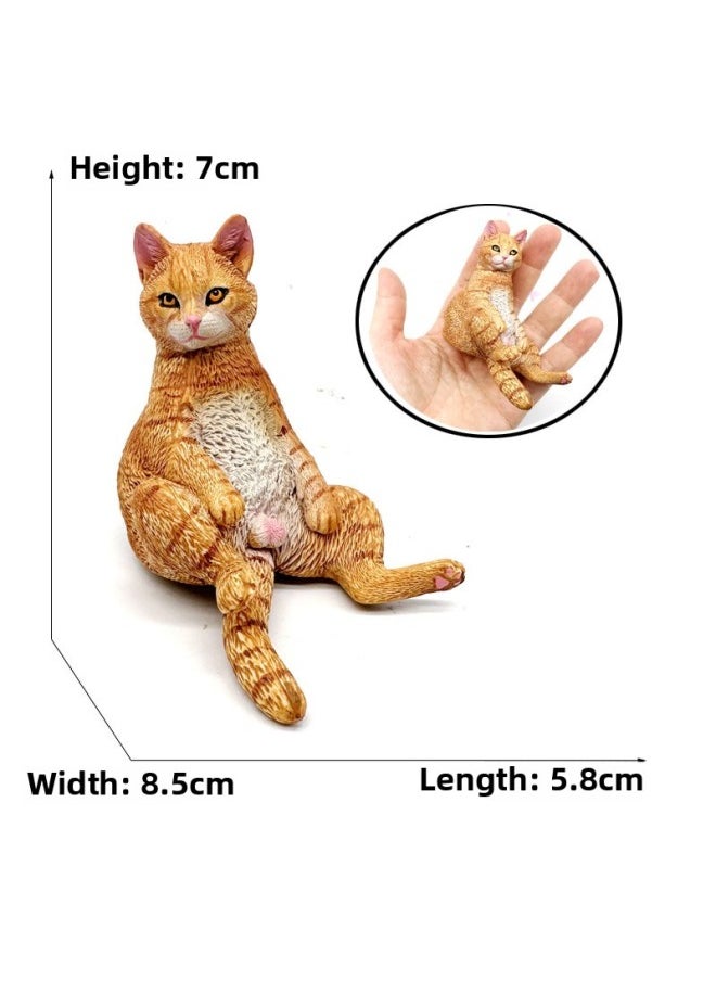 Generic - Children's Simulation Cat Model Cloth Doll Cat Lazy Orange Cat Leg Lifting Cat Sleeping Posture Flower Cat Siamese Cat Pet Cat Ornaments-Color:2816 Lazy Orange Cat - Image 1